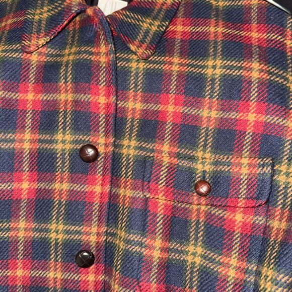 Vintage 90s Clifford & Wills Women’s Wool Plaid Belted Jacket Shacket Sz 10 - Picture 7 of 8